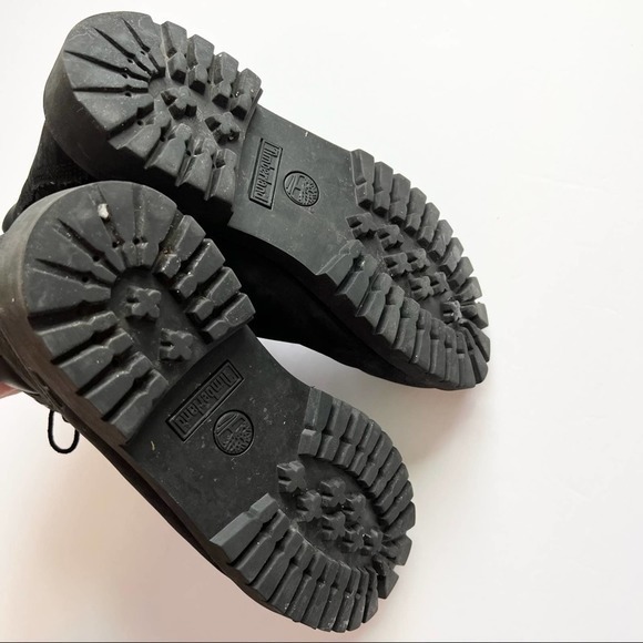 Timberland juniors all black waterproof boots Size 6 premium black nubuck 6 inch - Picture 4 of 16